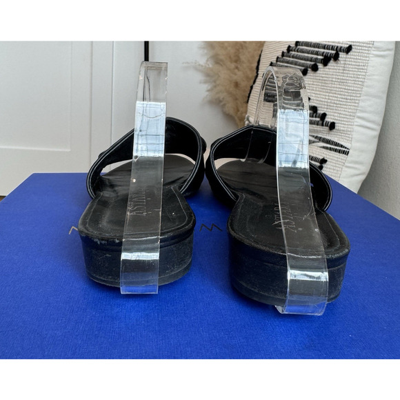 ASTARA Sahara Black Onyx Leather Handmade Slides Heel Sandals Women’s 8M US